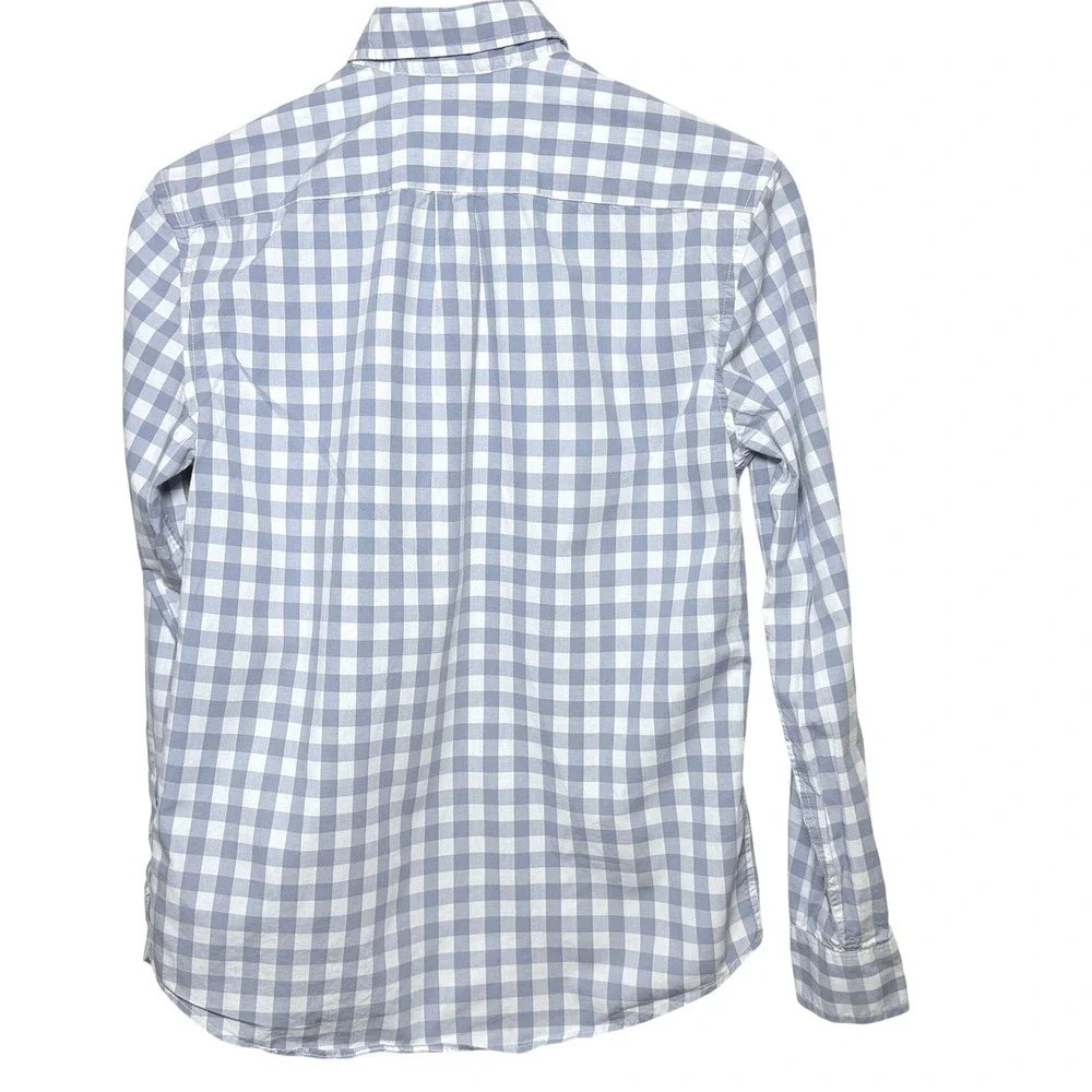 Crewcuts J.Crew Boys Blue Gingham Button Down Shirt Long Sleeve Size 14 J6091
